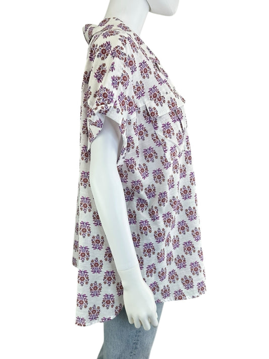 J. Jill 100% Cotton Paisley Blouse Size XL