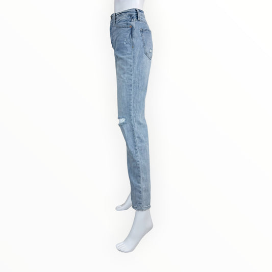 PISTOLA Blue Distressed Cassie Super High Rise Straight Leg Jeansa Size 26