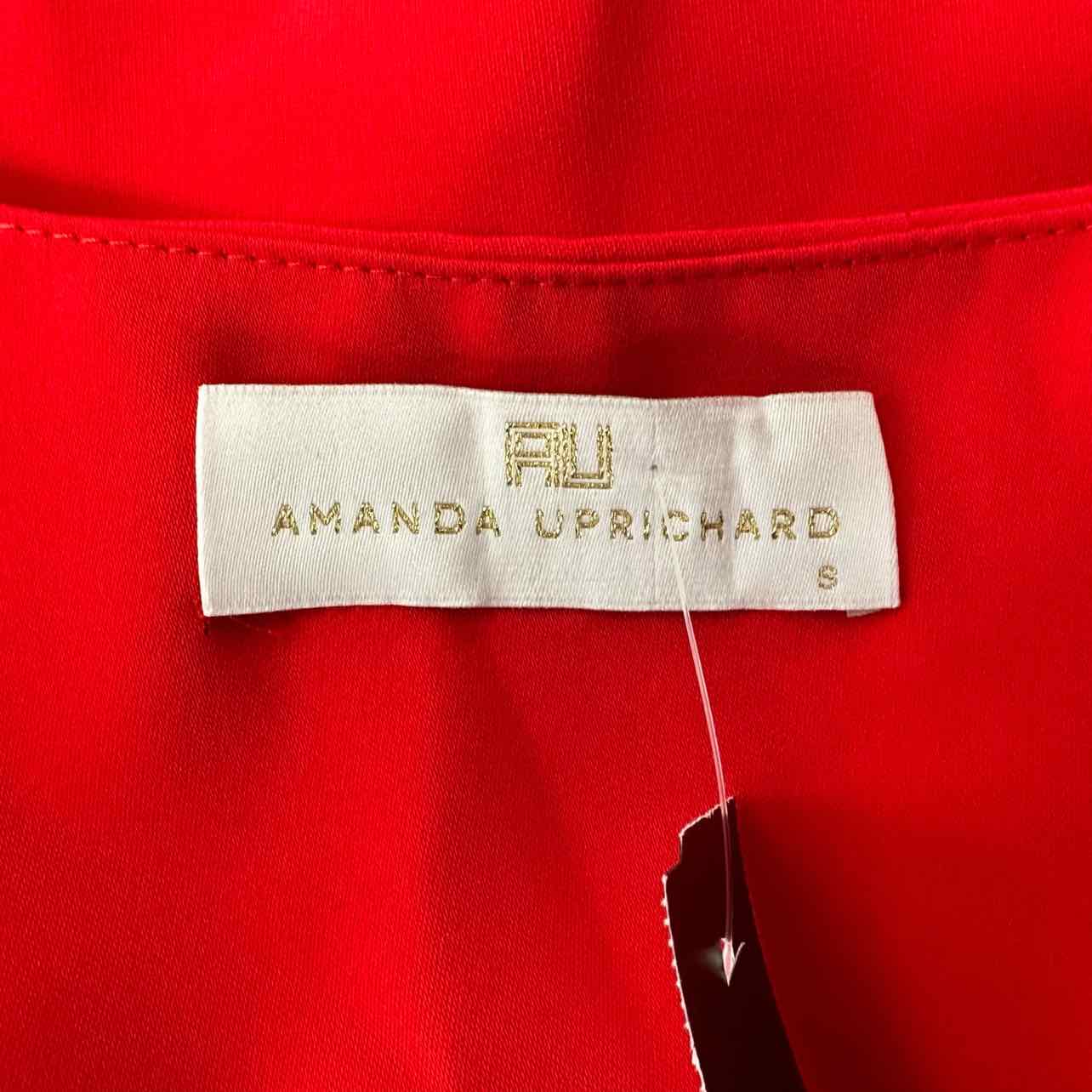 AMANDA UPRICHARD Red Ruffle Tie Closure Tank Size S