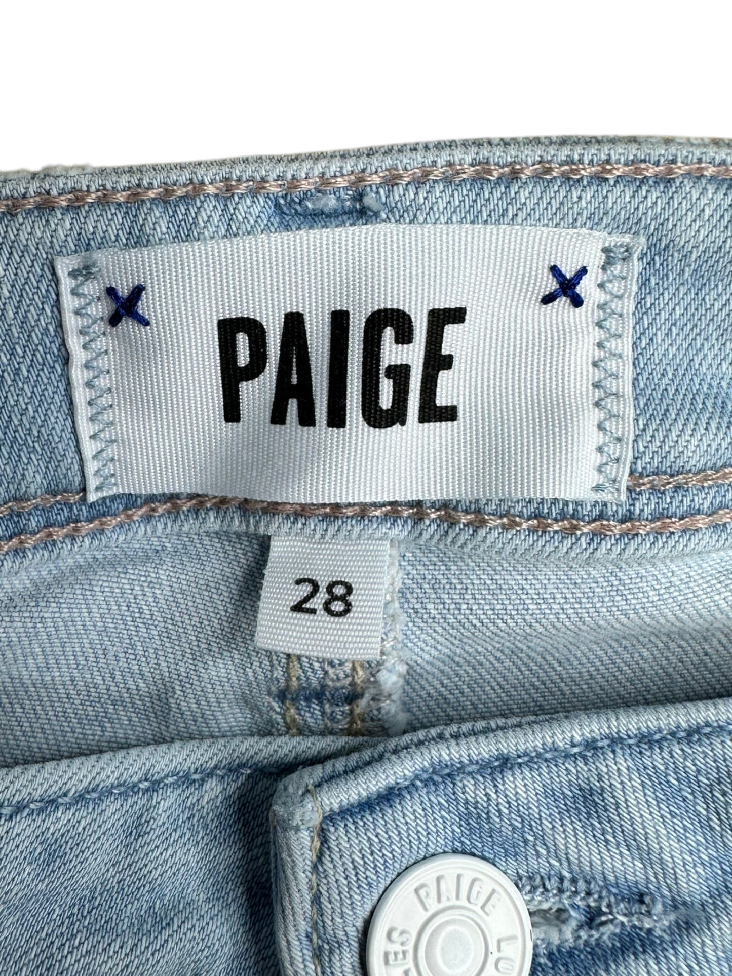 PAIGE Light Wash 'Hoxton Ankle' Straight Leg Jeans Size 28