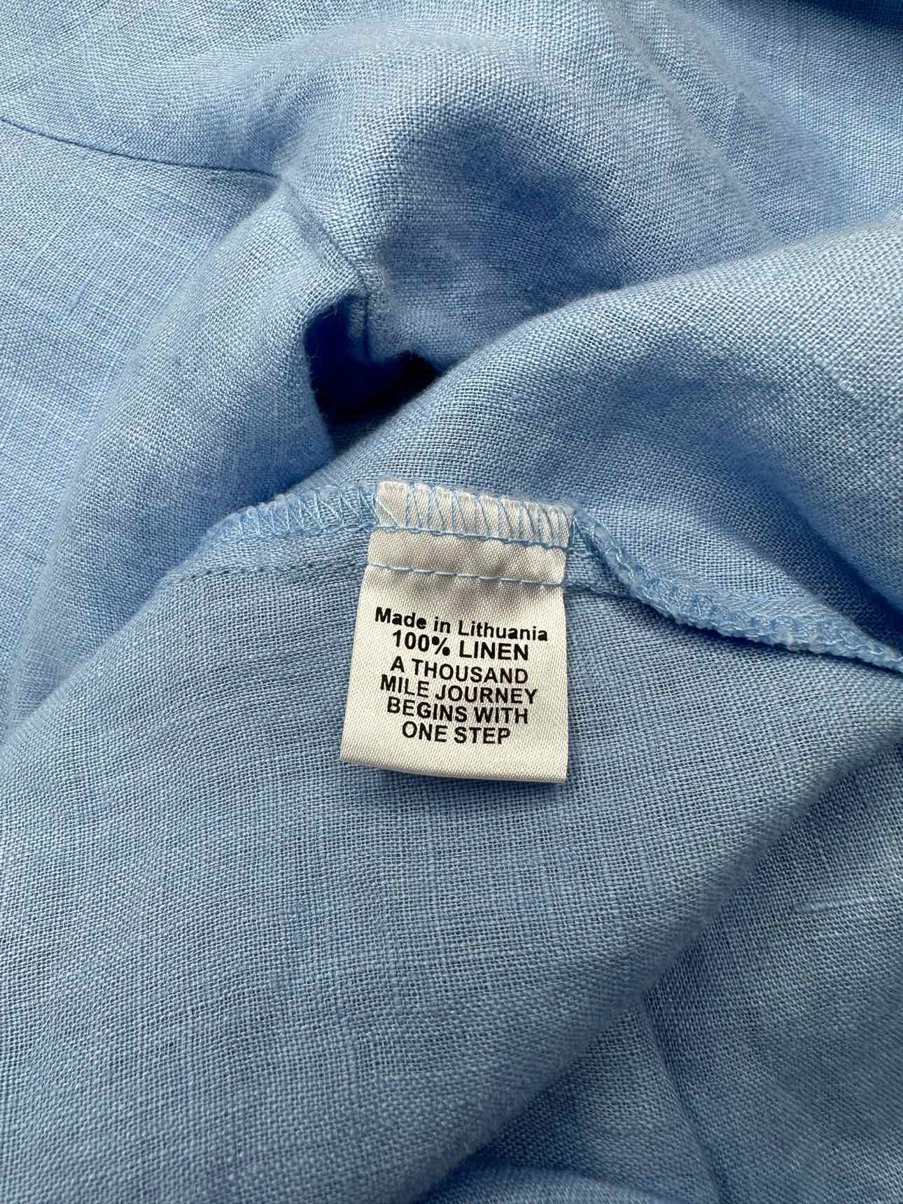 FLAX 100% Linen Powder Blue Tunic Size S