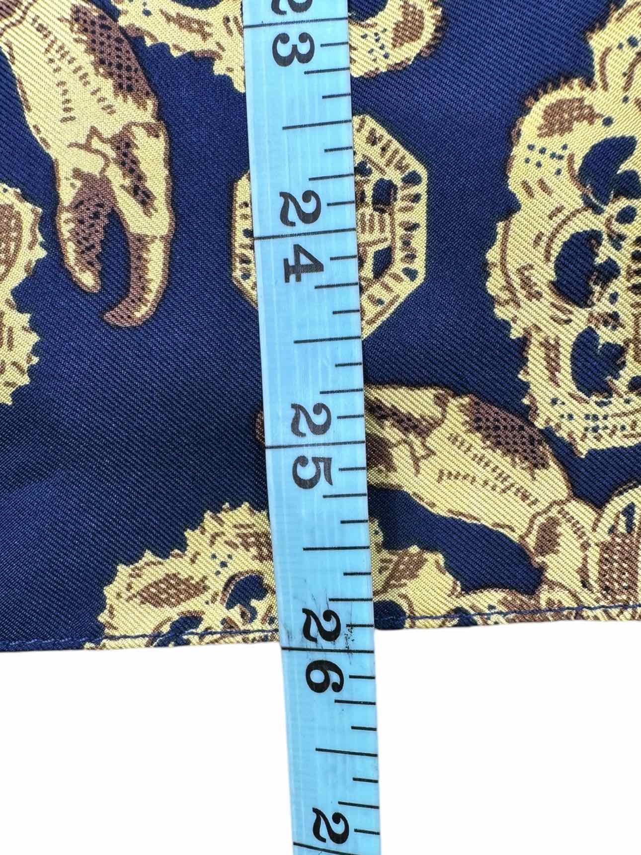 tibi 100% Silk Navy Silk Print Popover Top Size 10