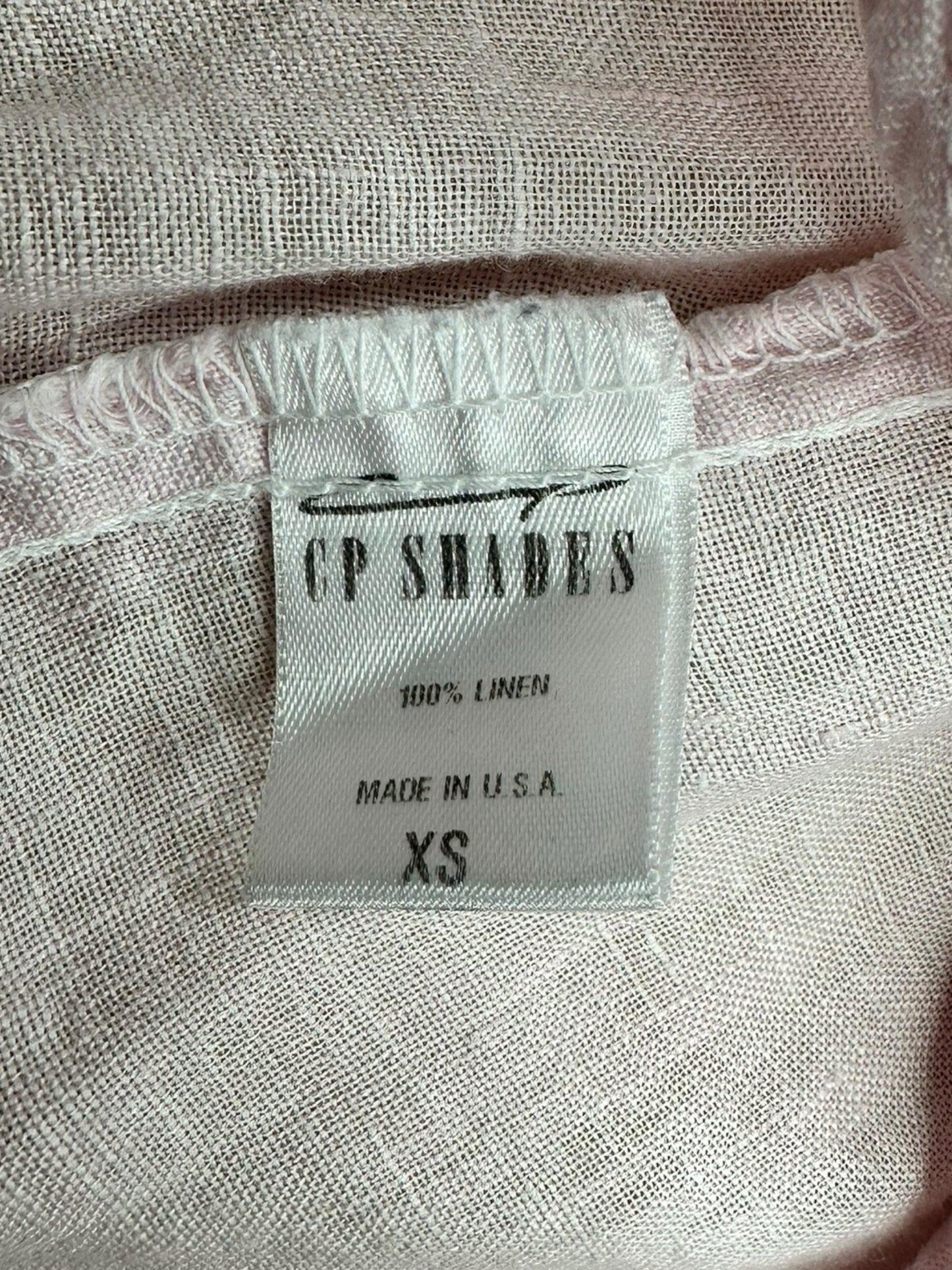 cp shade Light Pink Linen Long Sleeve Shirt Dress Size XS