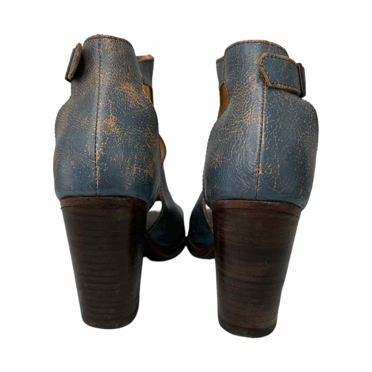 bed stu Blue Leather OLENA Booties Size 8