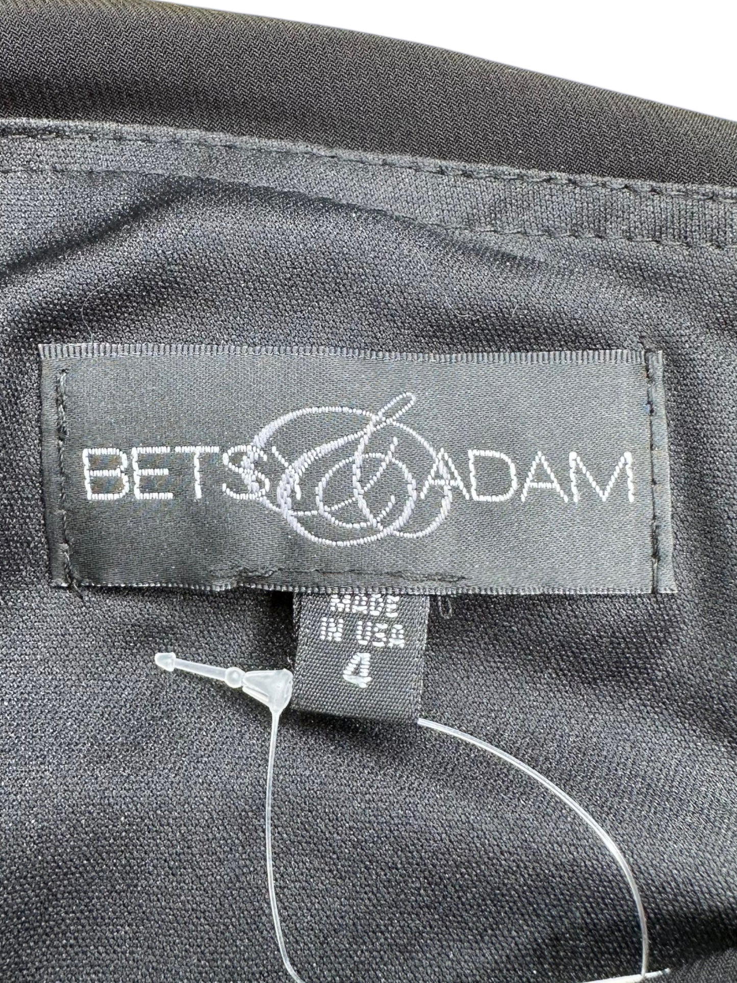 Betsy & Adam Black One Shoulder Cocktail Dress Size 4