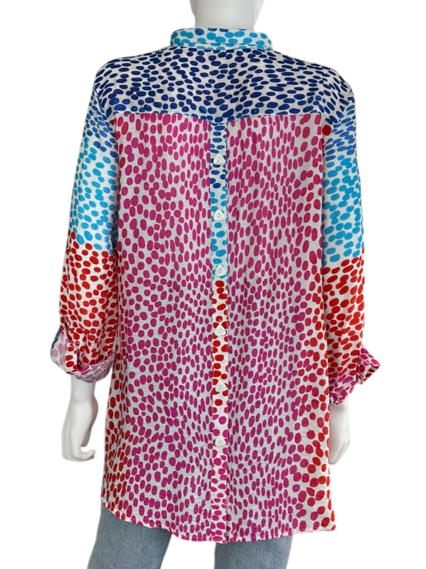 JOHN MARK NWT Color Block Button-Down Shirt Size S