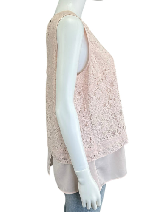 KARL LAGERFELD Pink Lace Shell Size L