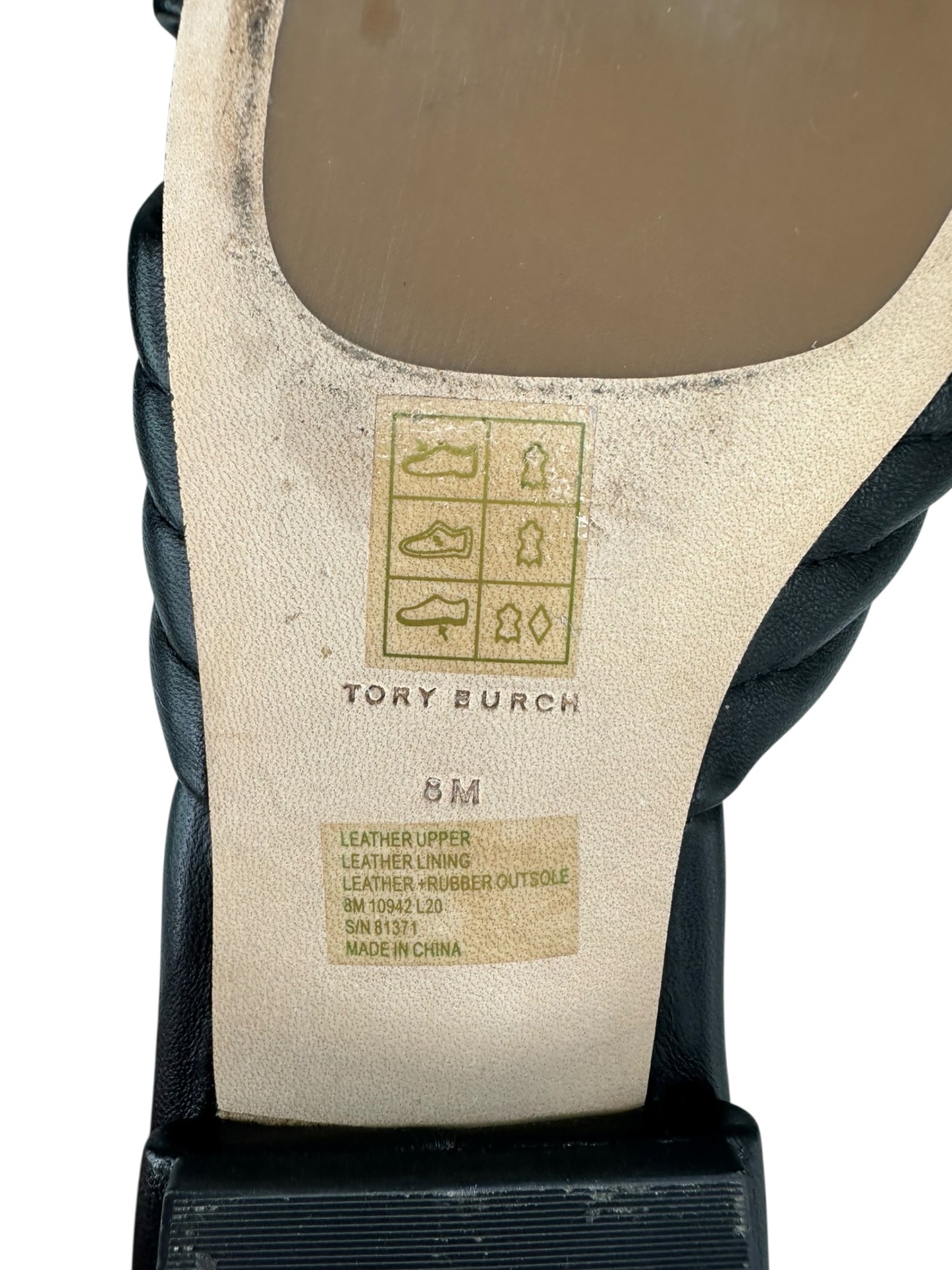 Tory Burch Black Quilted Kira Sandals Size 8