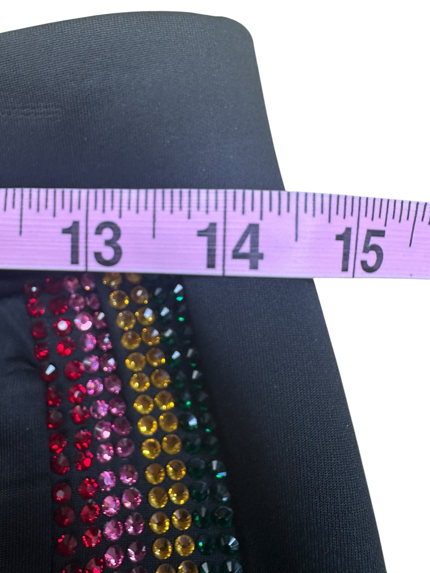 PAM&GELA Black Cropped Rhinestone Pants Size S