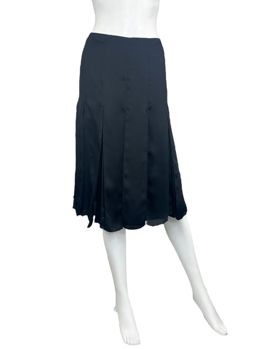 Ralph Lauren Black Label 100% Silk Black Skirt Size 6