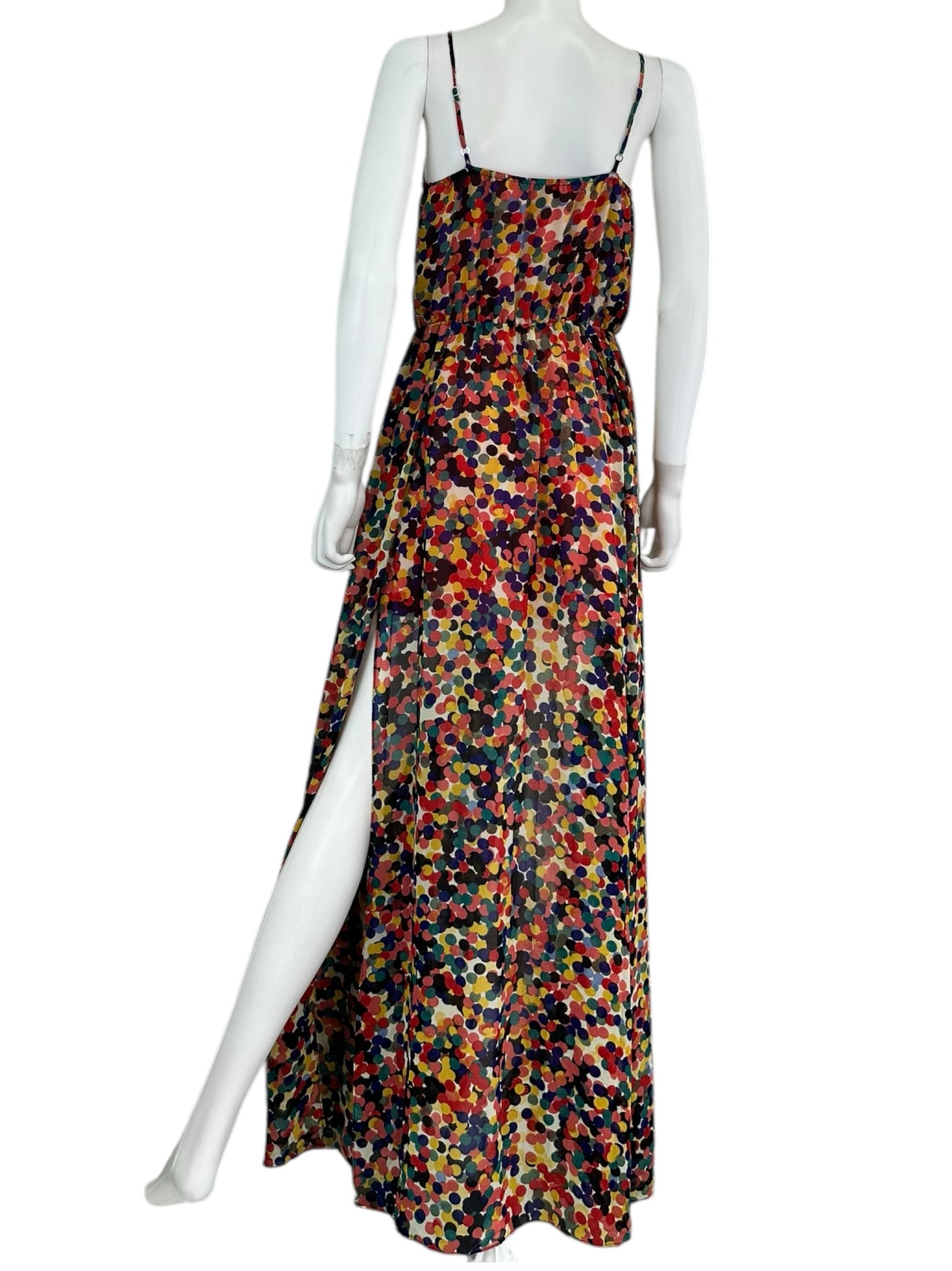 lavender brown Colorful Spotted Long dress Size M