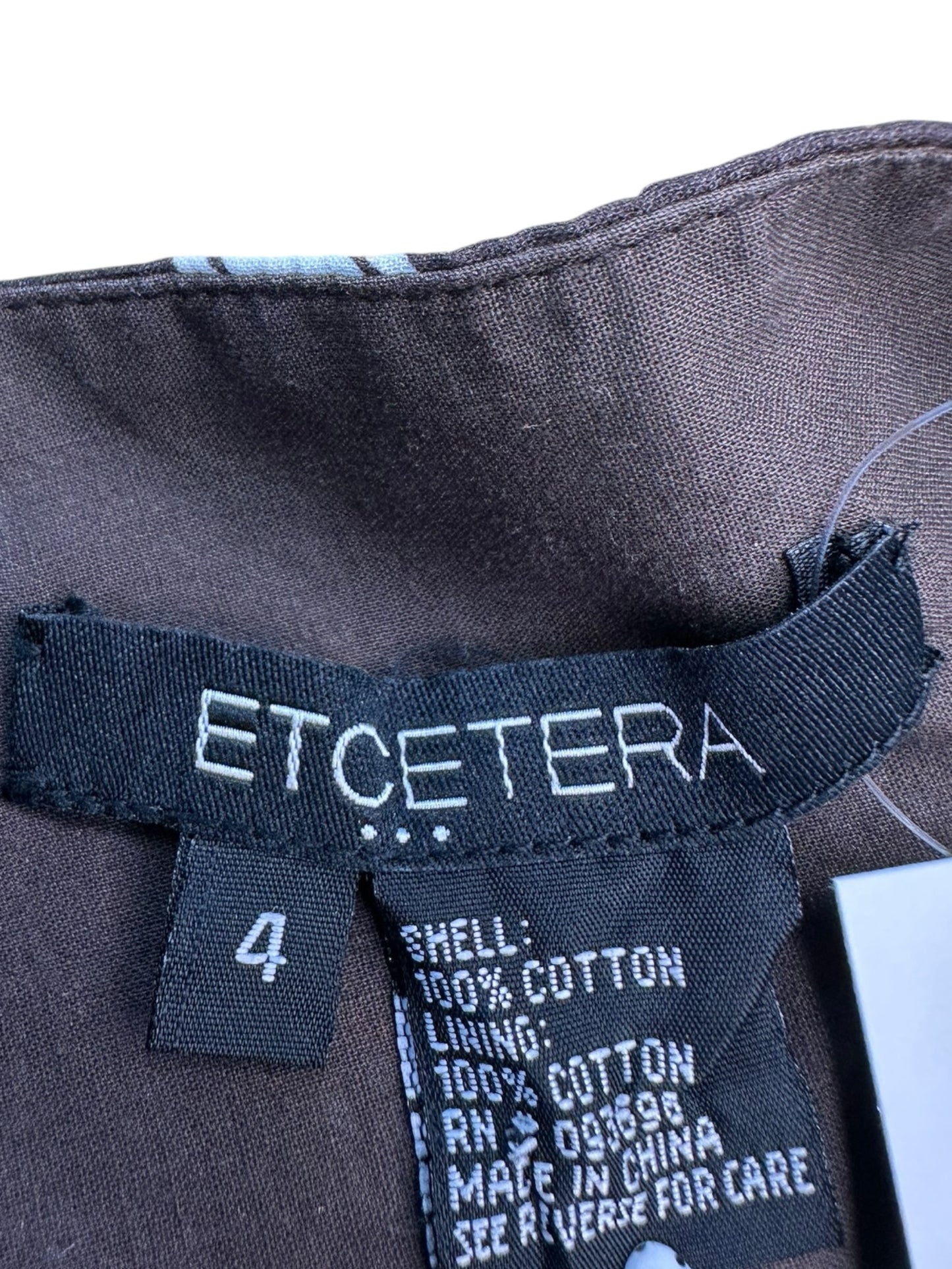 ETCETERA 100% Cotton Brown Leaf Print Skirt Size 4