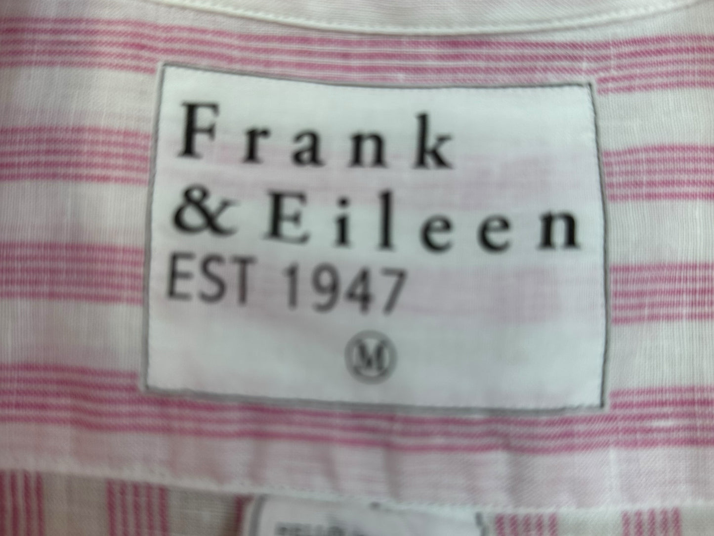 Frank & Eileen Pink and White Button-Down Shirt Size M