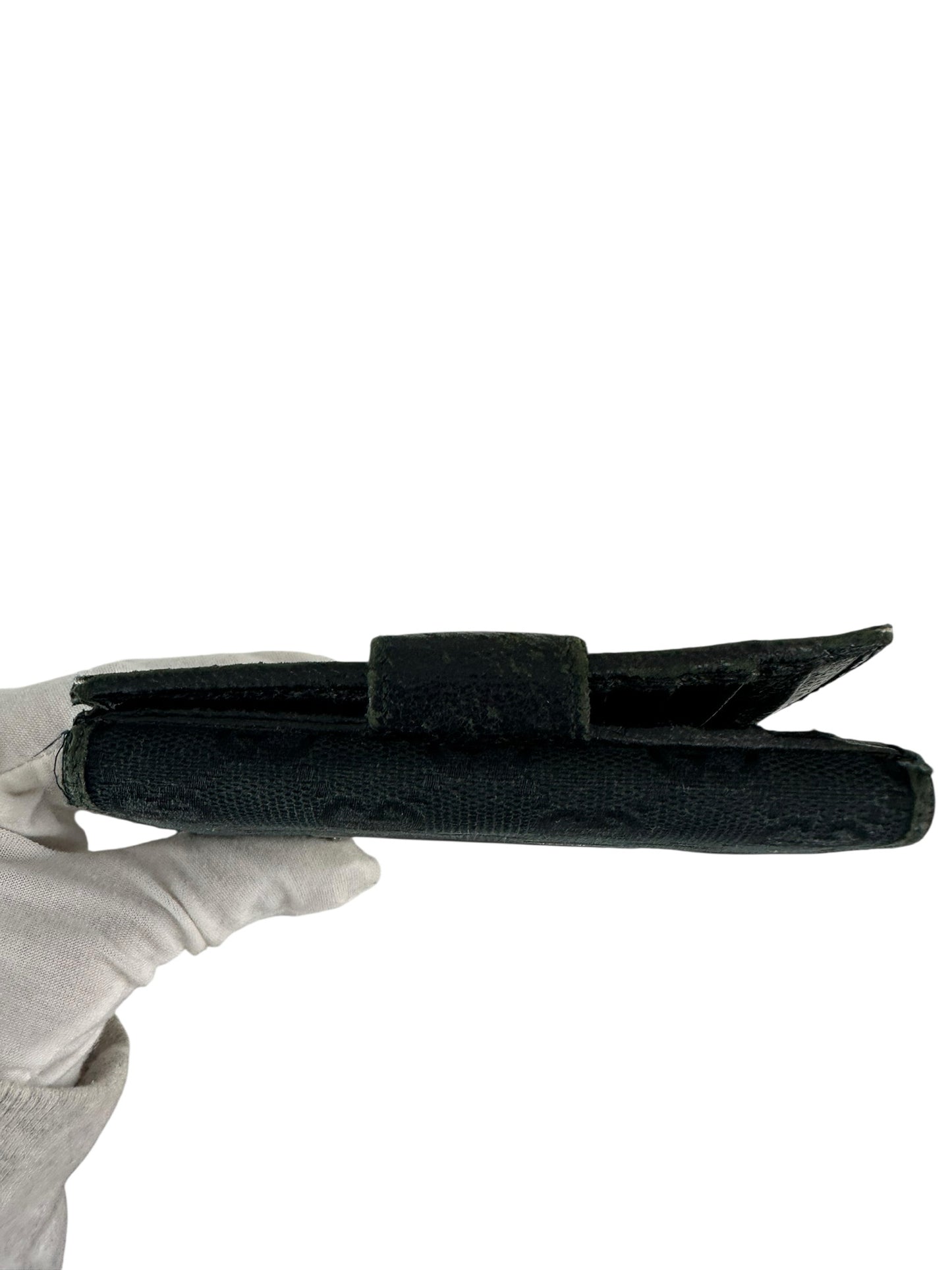 Gucci Black GG Canvas 2 Fold Wallet Wallet