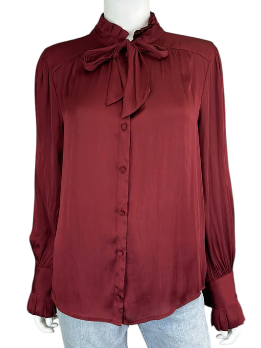 PAIGE Maroon Button-Down Size S