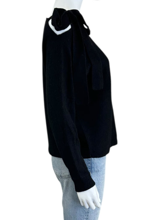 WHITE + WARREN Black 100% Cashmere Sweater Size S