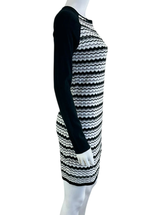 TRINA TURK Black and White Striped Casual Dress Size S