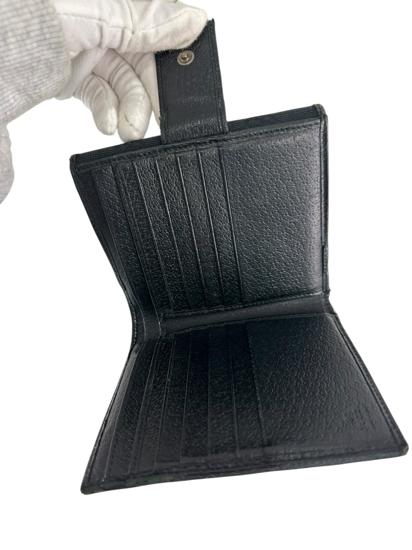 Gucci Black GG Canvas 2 Fold Wallet Wallet
