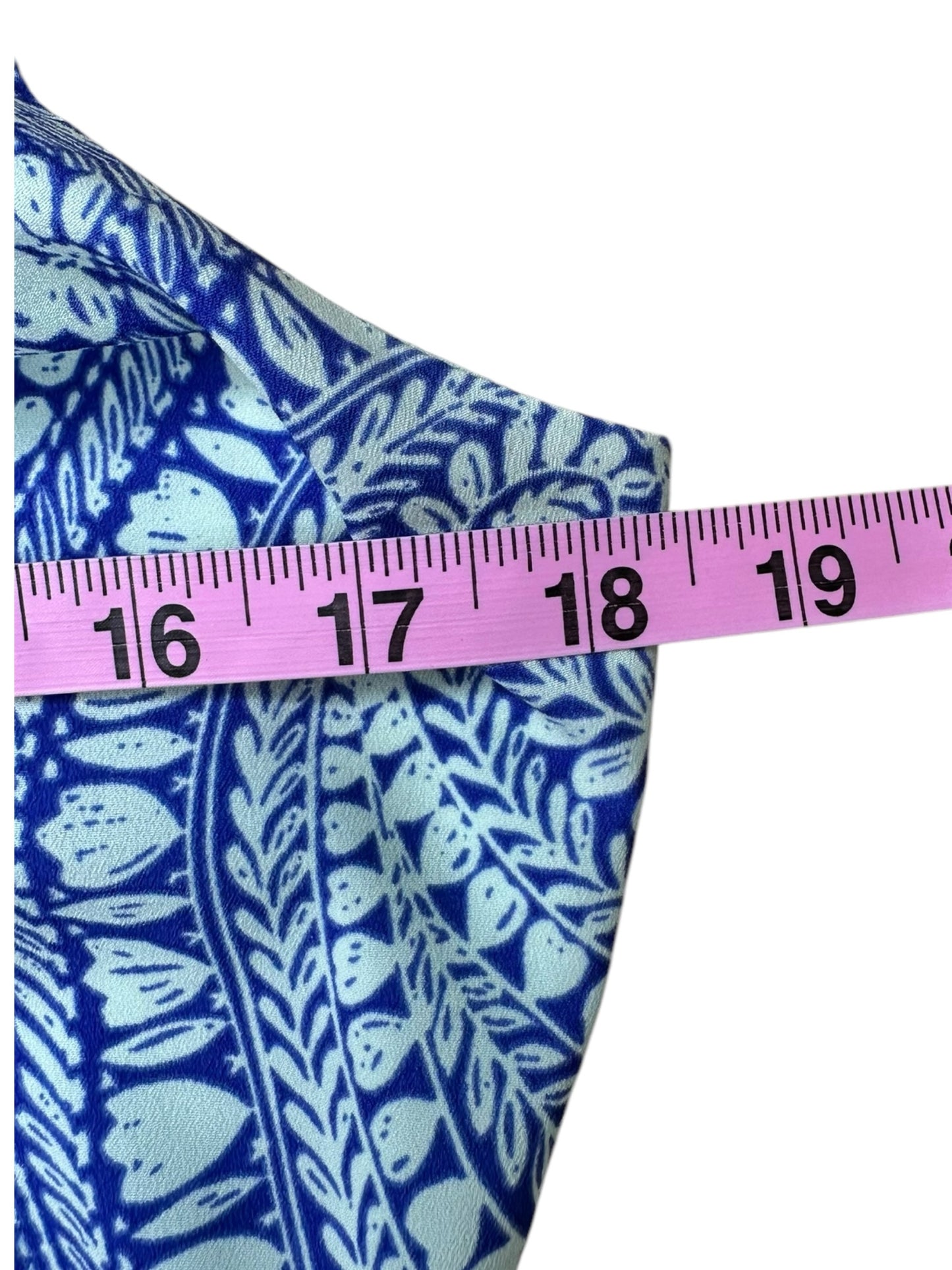 Talbots Blue and Mint Patterned Maxi Dress Size S