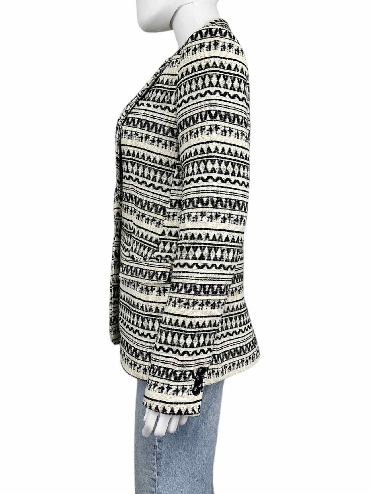 BANANA REPUBLIC Black & Cream Jacquard Blazer Size 6