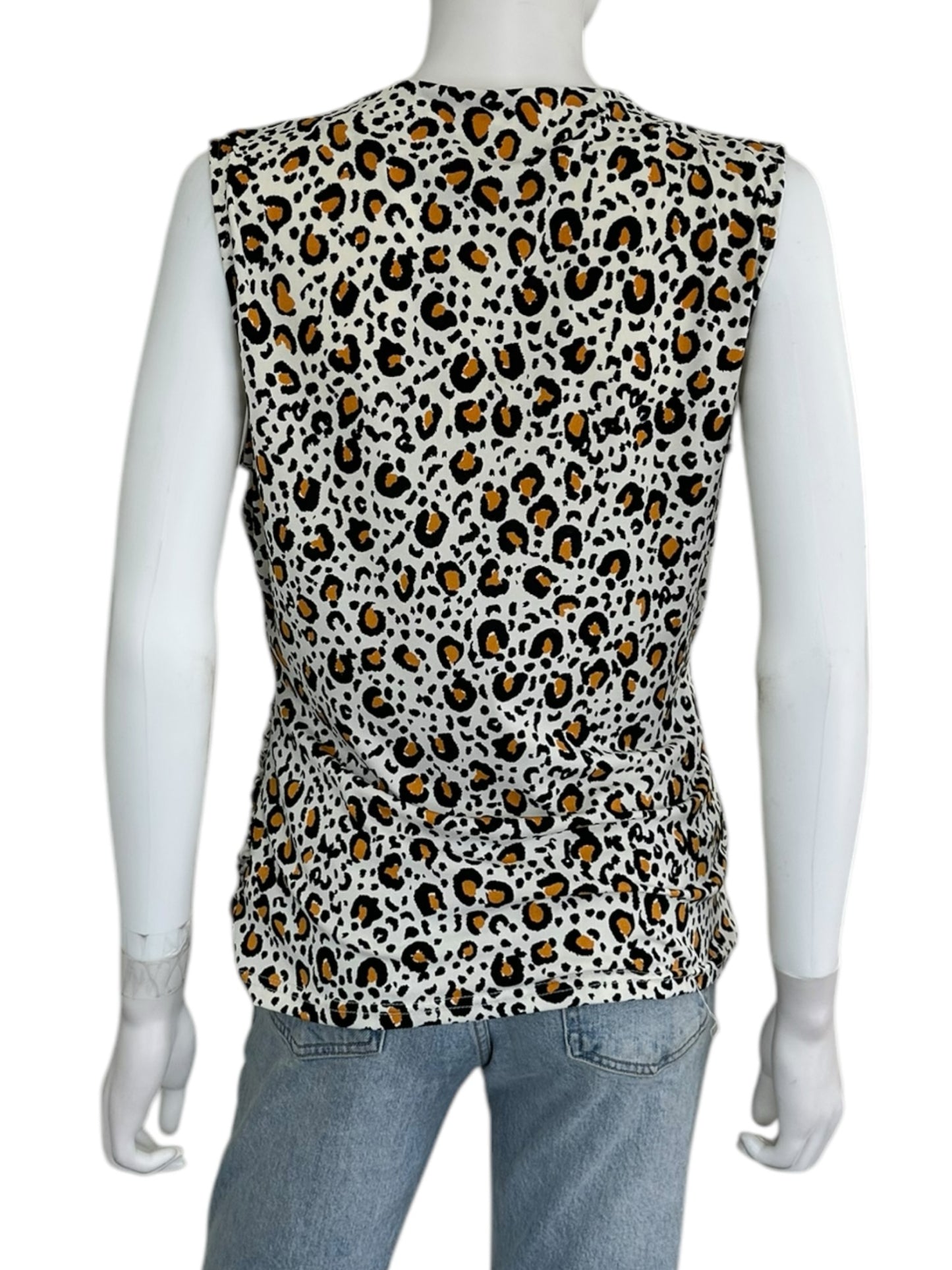 TAHARI NWT Snow Leopard Wrap Top Size M