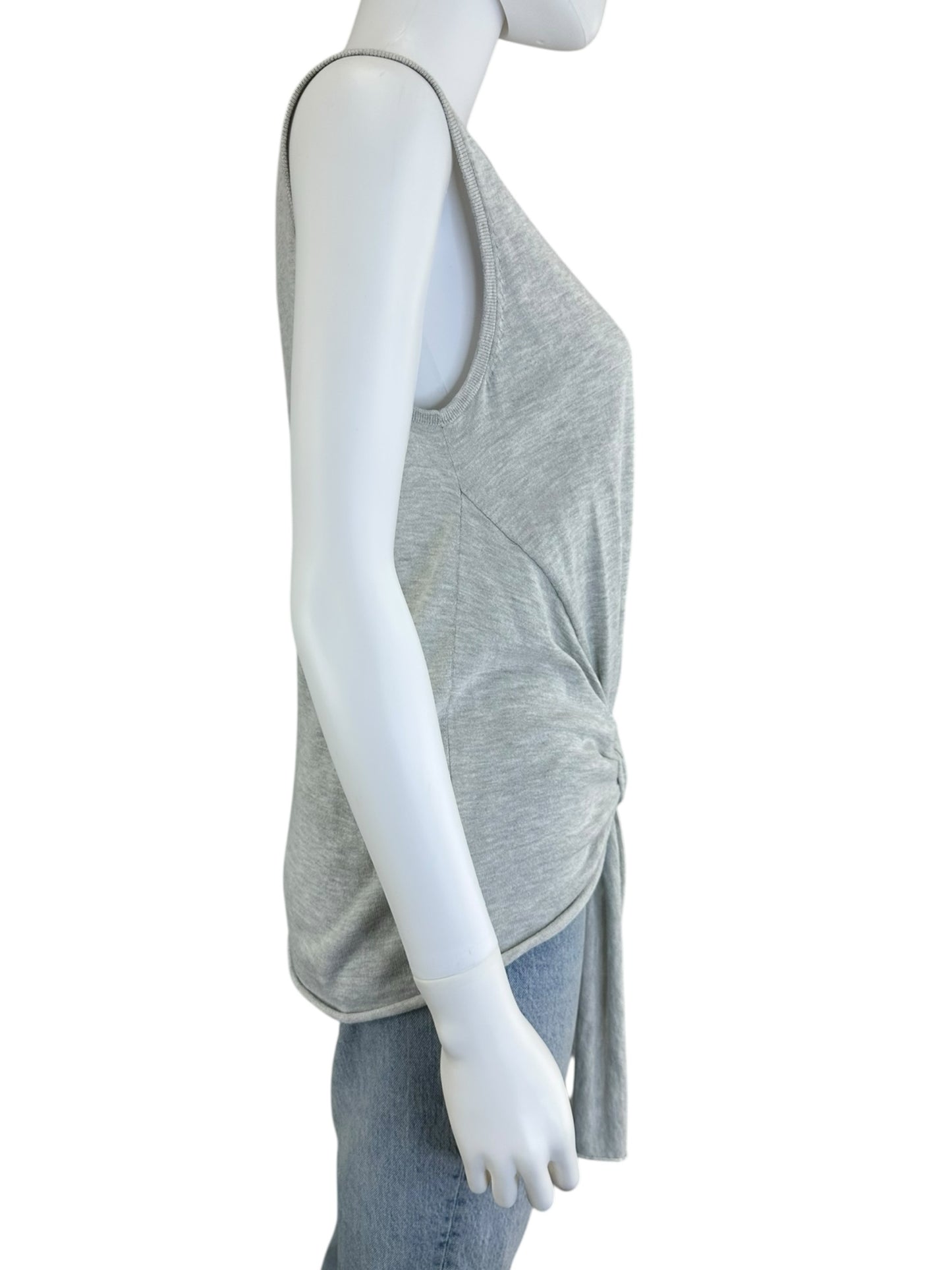 WHITE + WARREN Grey Synched Top Size M