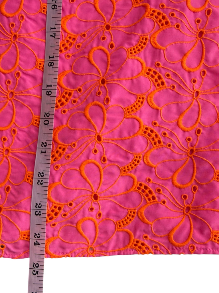 Lilly Pulitzer Pink Lailah Eyelet Embroidered Top Size L