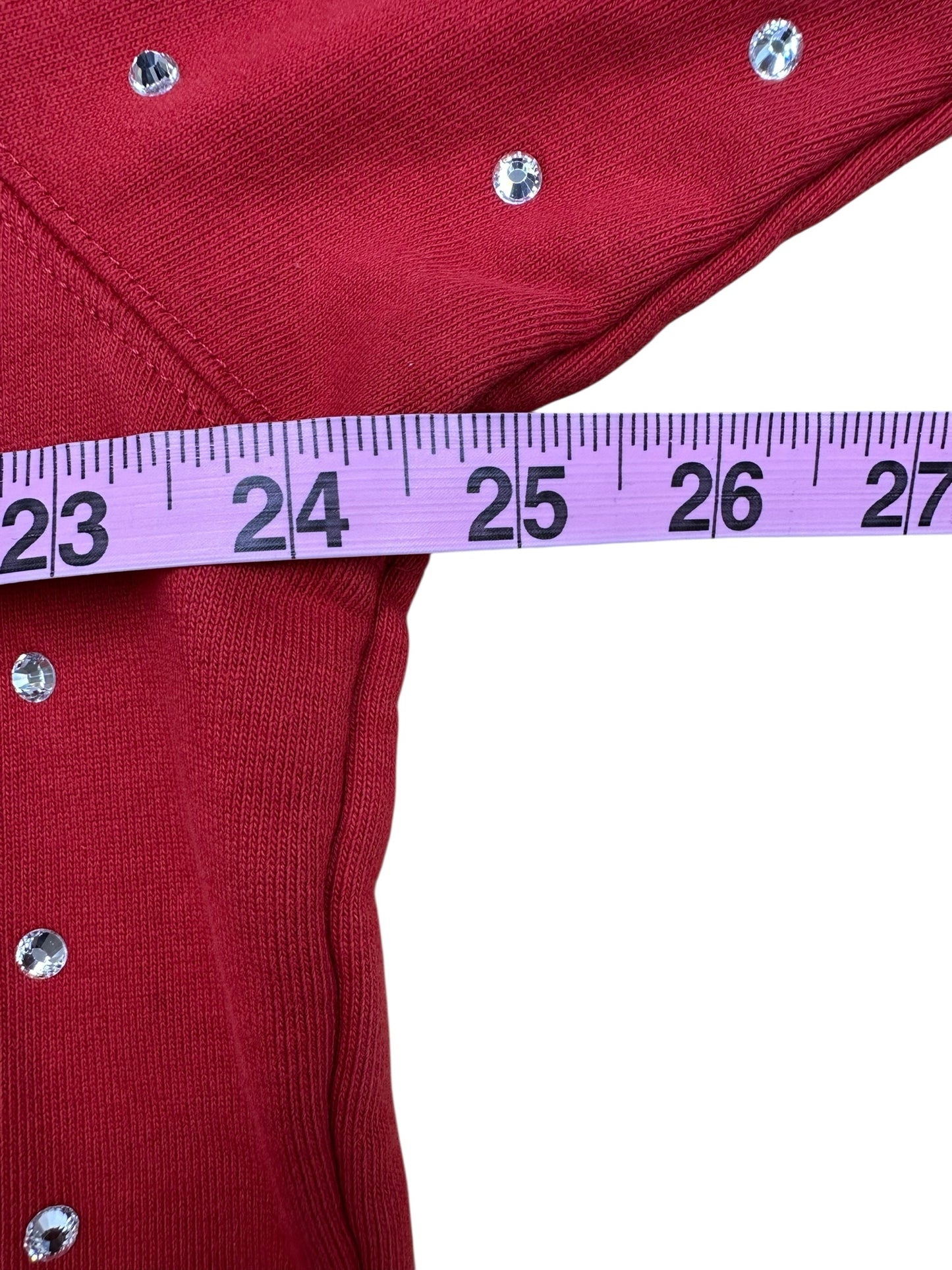 Supreme Red Rhinestone Hoodie Size S