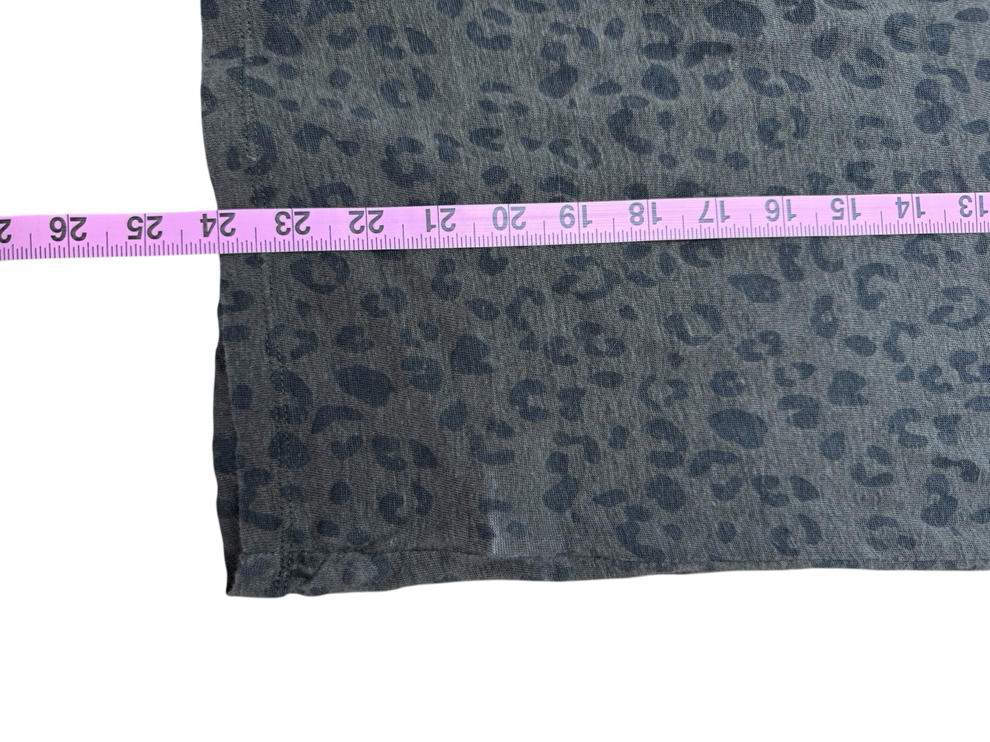 Rails Green Linen Leopard Print Knit Top Size M