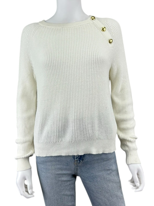 J. Crew White Cotton Sweater Size XS