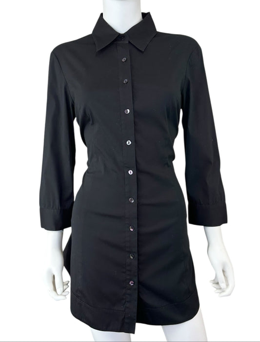LAFAYETTE 148 NEW YORK Black Mini Shirt Dress Size 6