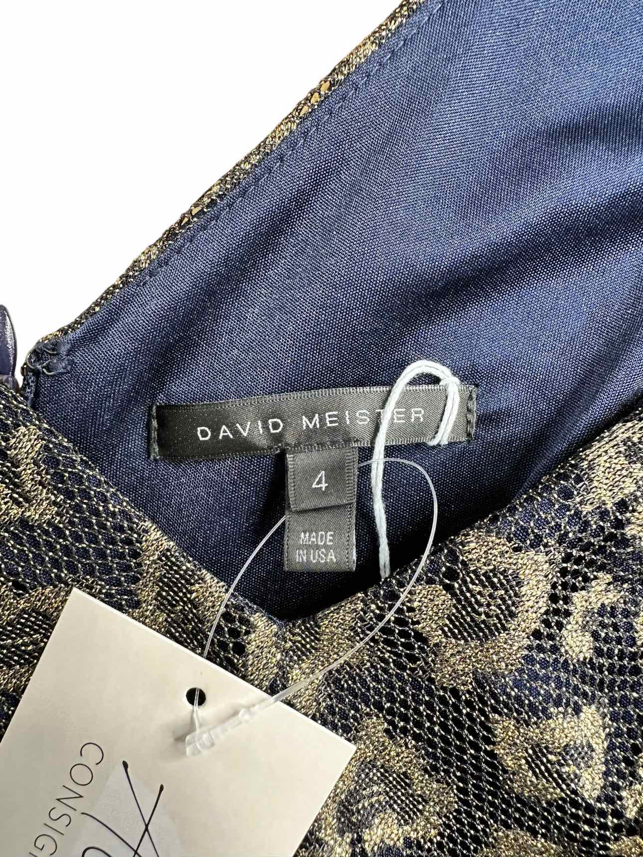 David Meister Gold Lace Dress Size 4