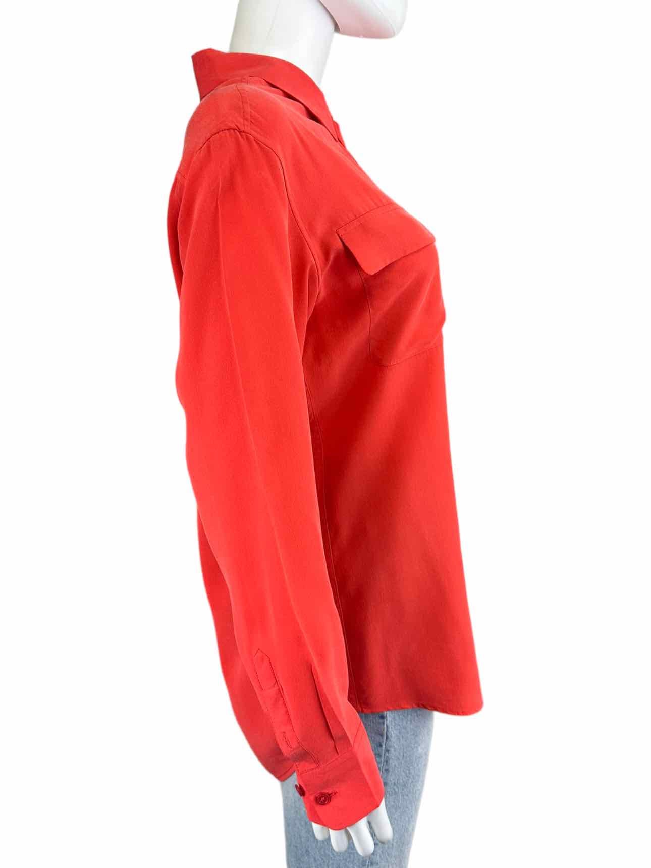 EQUIPMENT Coral Silk Button-down Shirt Size S