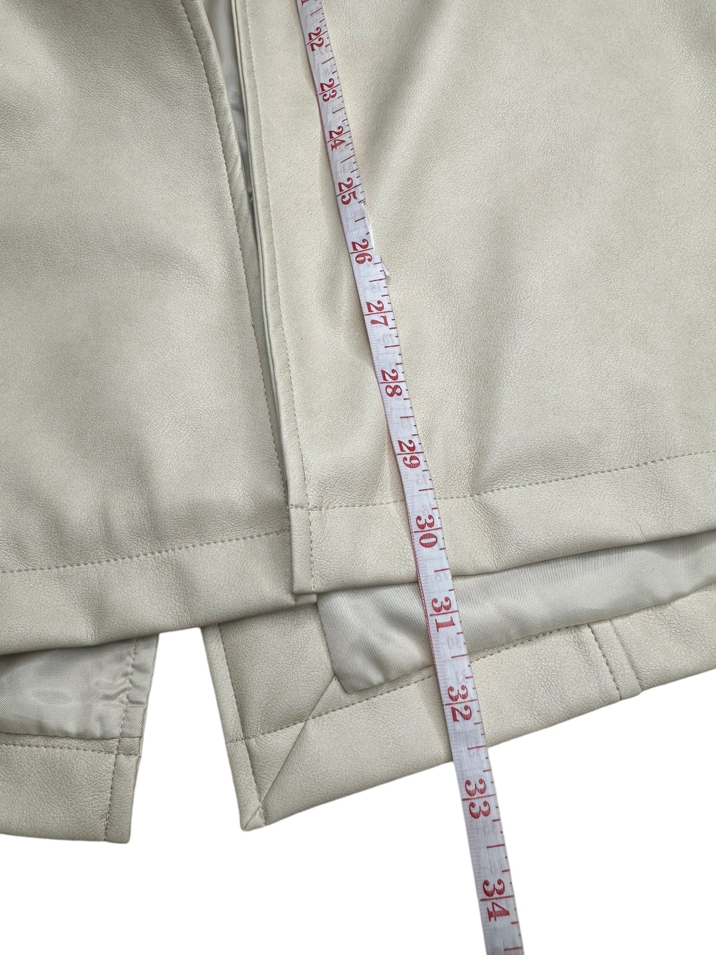 BAGATELLE Cream Vegan Leather Trench Coat Size S
