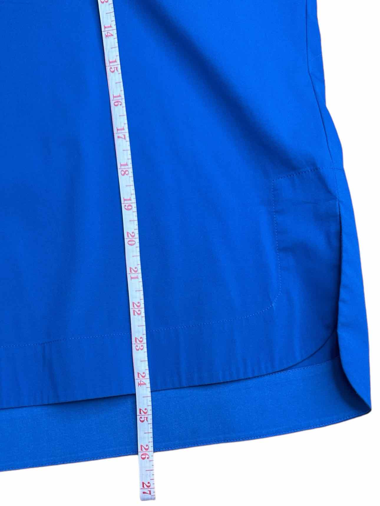 LAFAYETTE 148 NEW YORK Blue Split Neck Top Size S