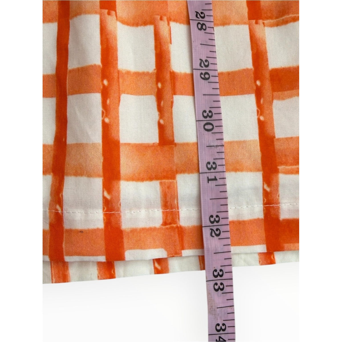 Brooke Wright Orange Plaid Olivia Off-the-Shoulder Dress Size M