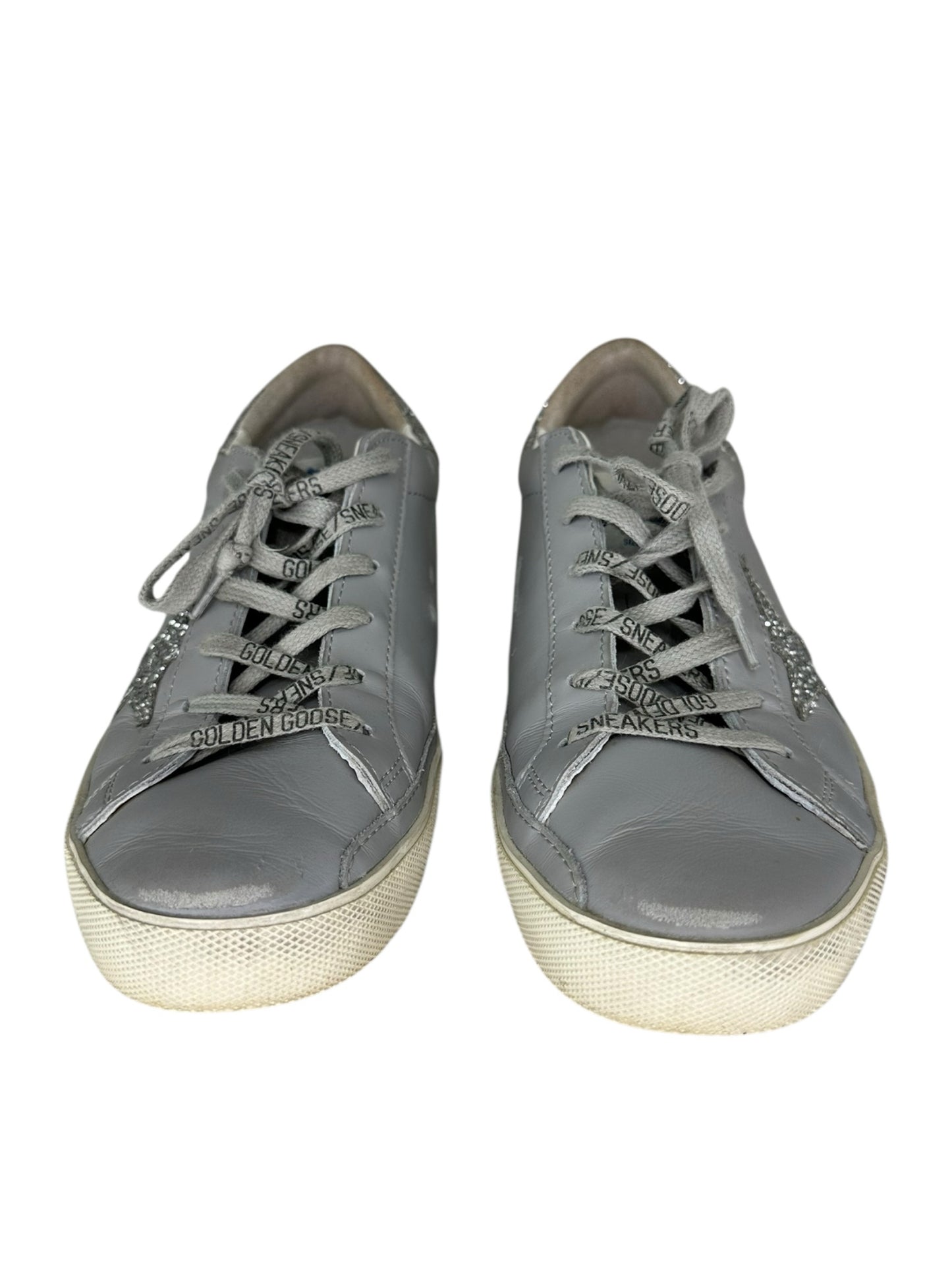 GOLDENGOOSE Grey Super-Star Leather Sneakers Size 40