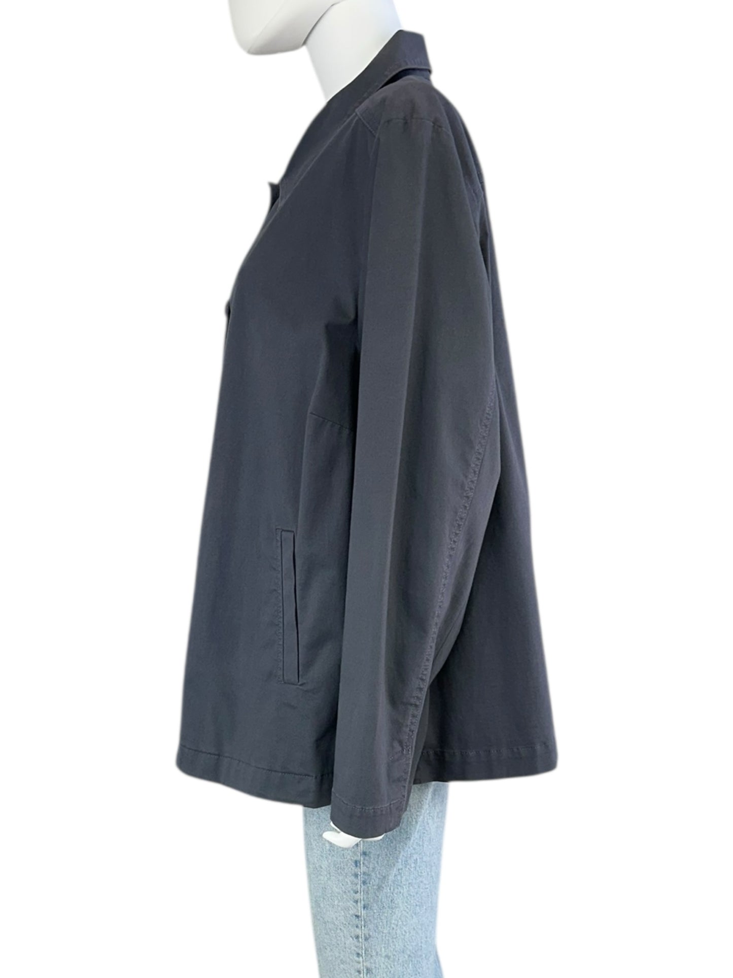 EILEEN FISHER Gray Cotton Utility Jacket Size XL