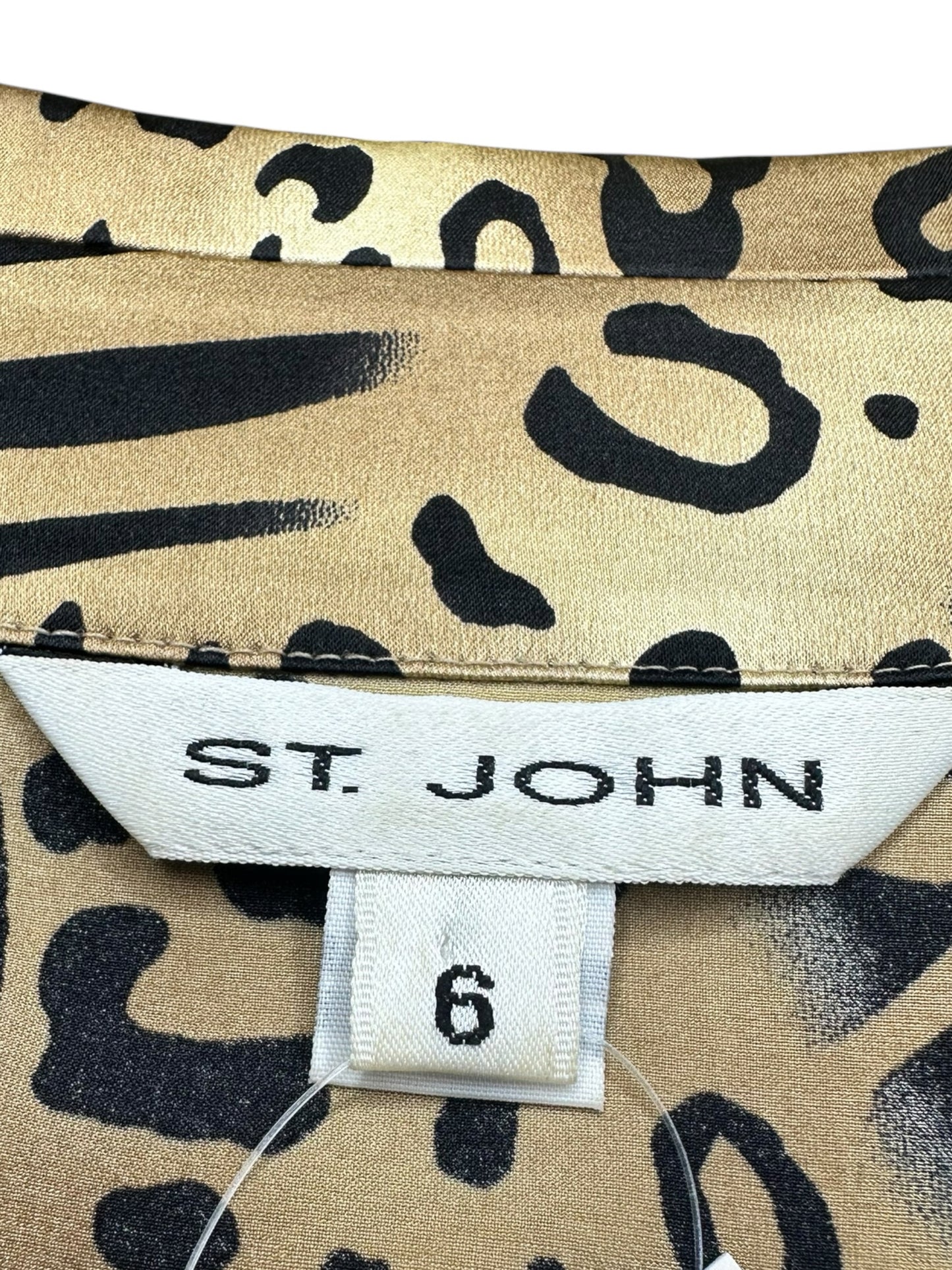 St John Animal Print Button Down Size S