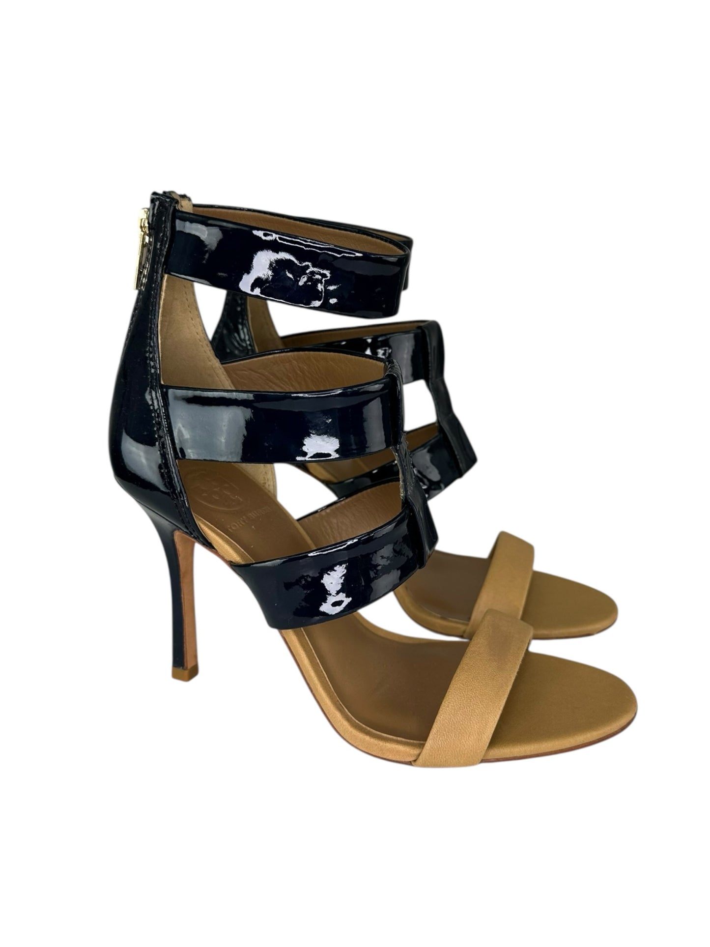 Tory Burch Danielle Caged Leather Sandal Pumps Size 8.5