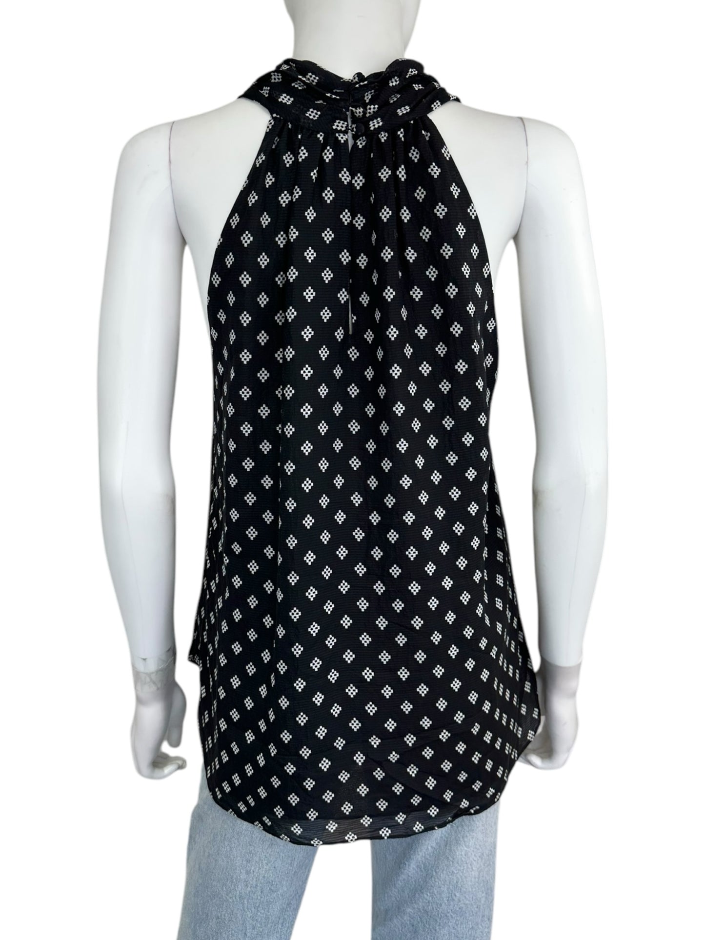 Joie Black 100% Silk Halter Blouse Size L