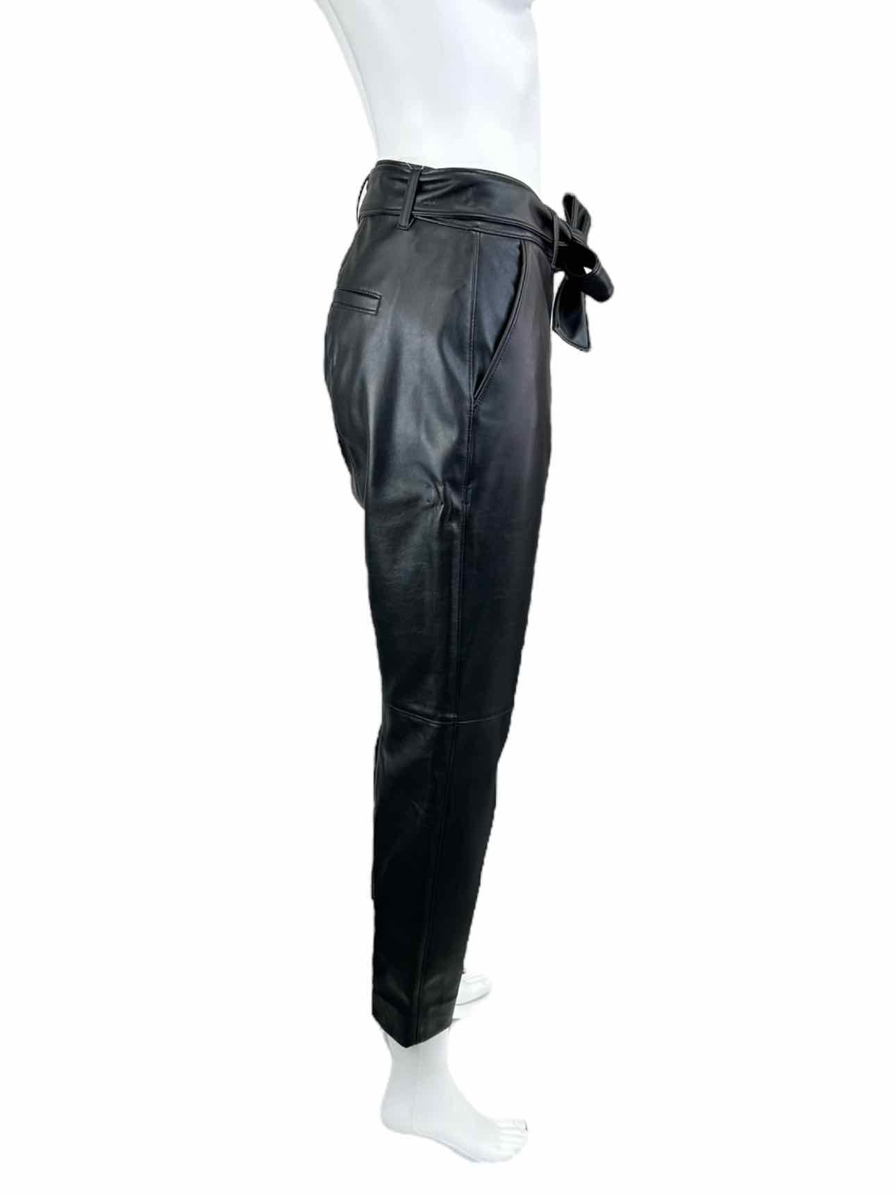 White House Black Market Black Vegan Leather Size 4 BASE Pants