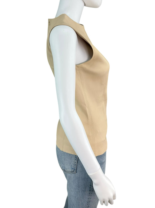 Helmut Lang Beige Lamb Leather Top Size 4