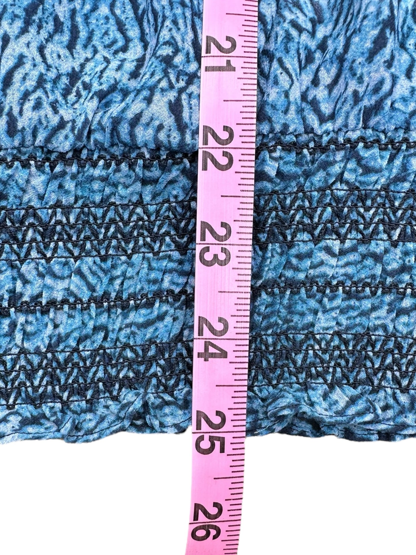 MICHAEL Michael Kors Blue Printed Tie Neck Blouse Size L