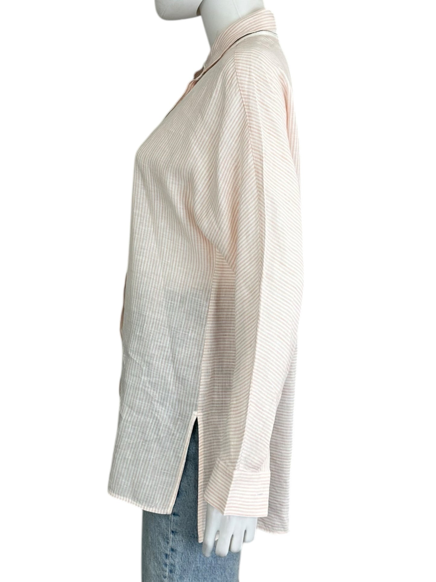 LAFAYETTE 148 NEW YORK Striped Button-Down Size S