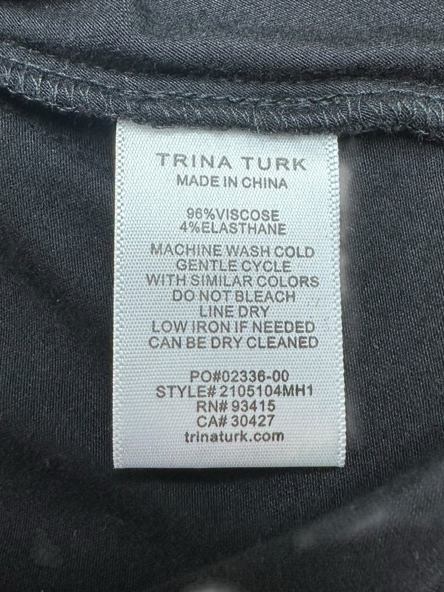 TRINA TURK Black One Shoulder Top Size S