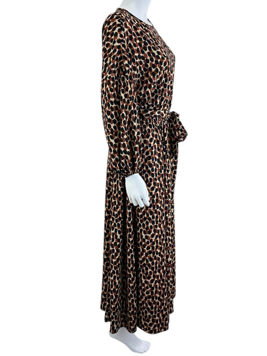 Kate Spade Brown Black and Cream Cocktail Dress Size L