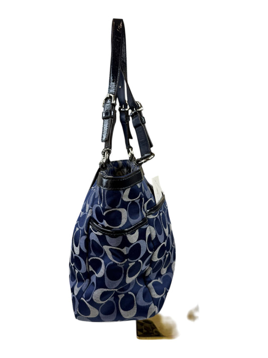 COACH Blue Gallery Signature Tote Bag