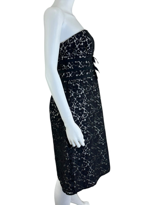 White House Black Market Black Lace Cocktail Dress Size 8