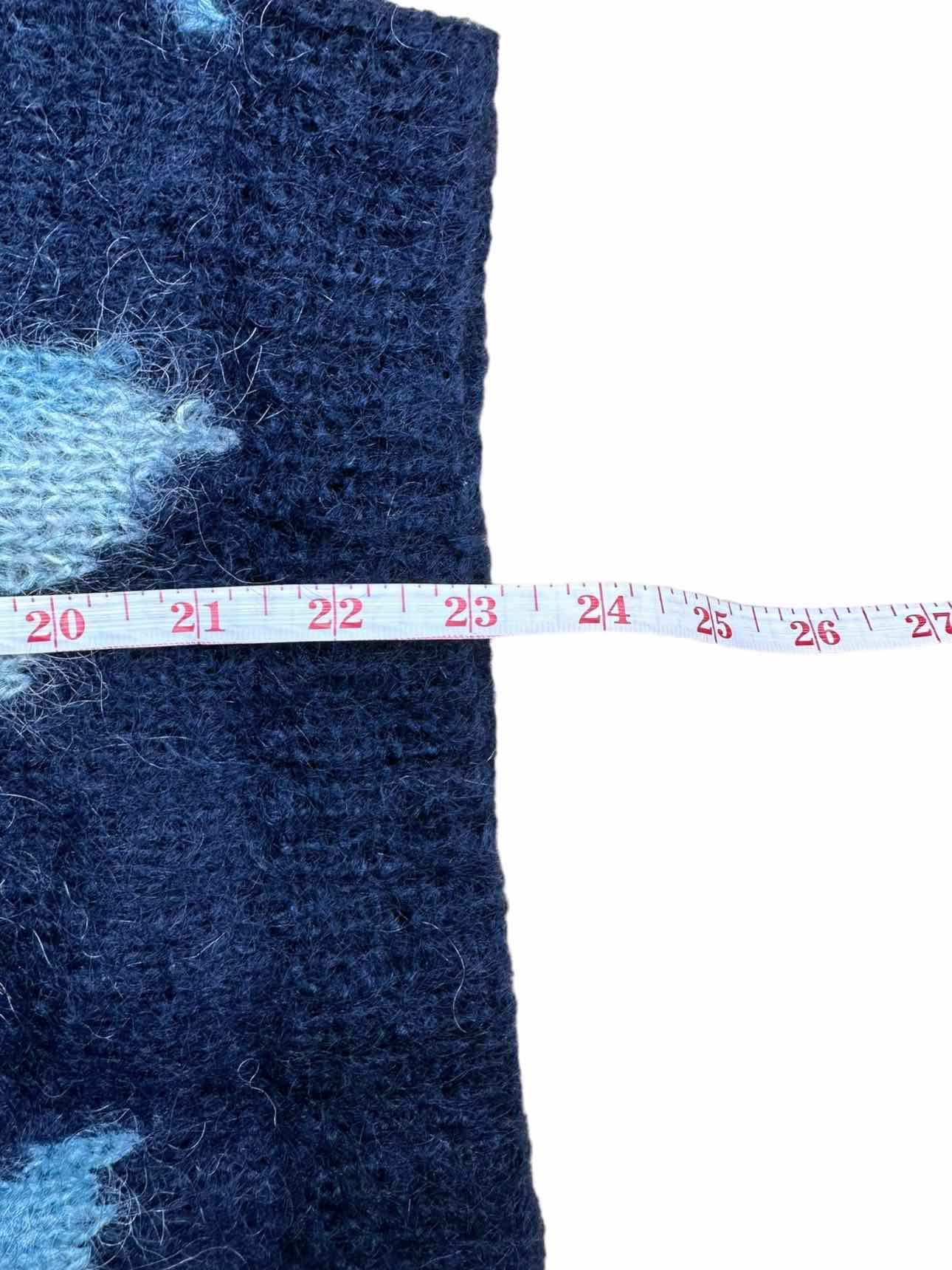 Vintage Lauren Cole Navy Floral Mohair Wool Sweater Size M